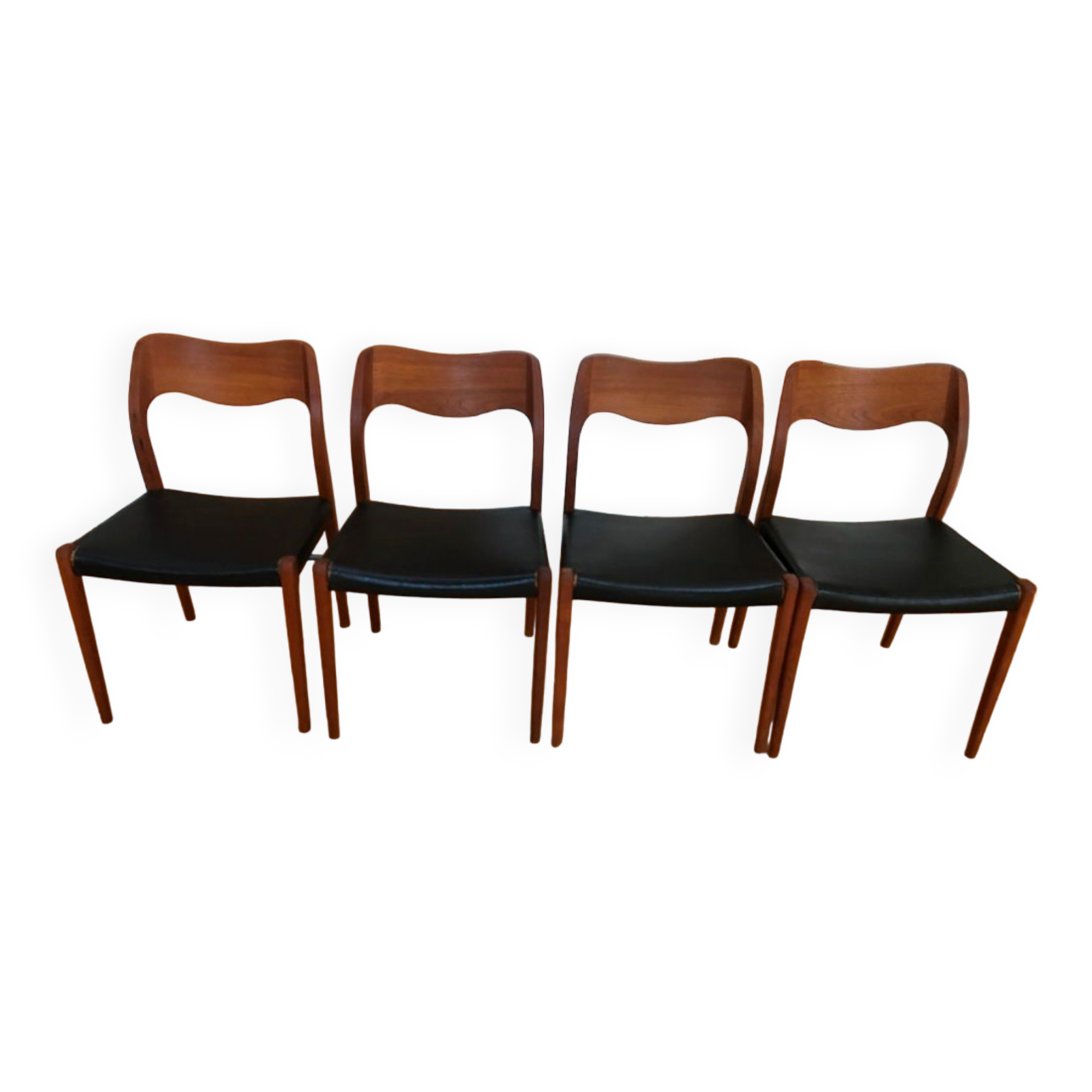 4 Danish jlmoller chairs from the 50s