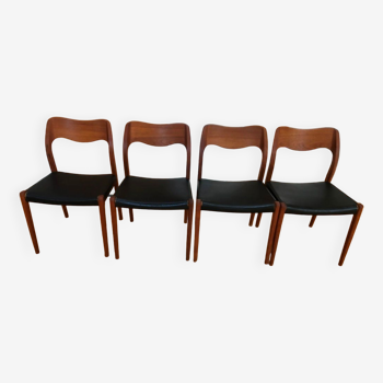 4 Danish jlmoller chairs from the 50s