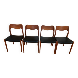4 Danish jlmoller chairs from the 50s