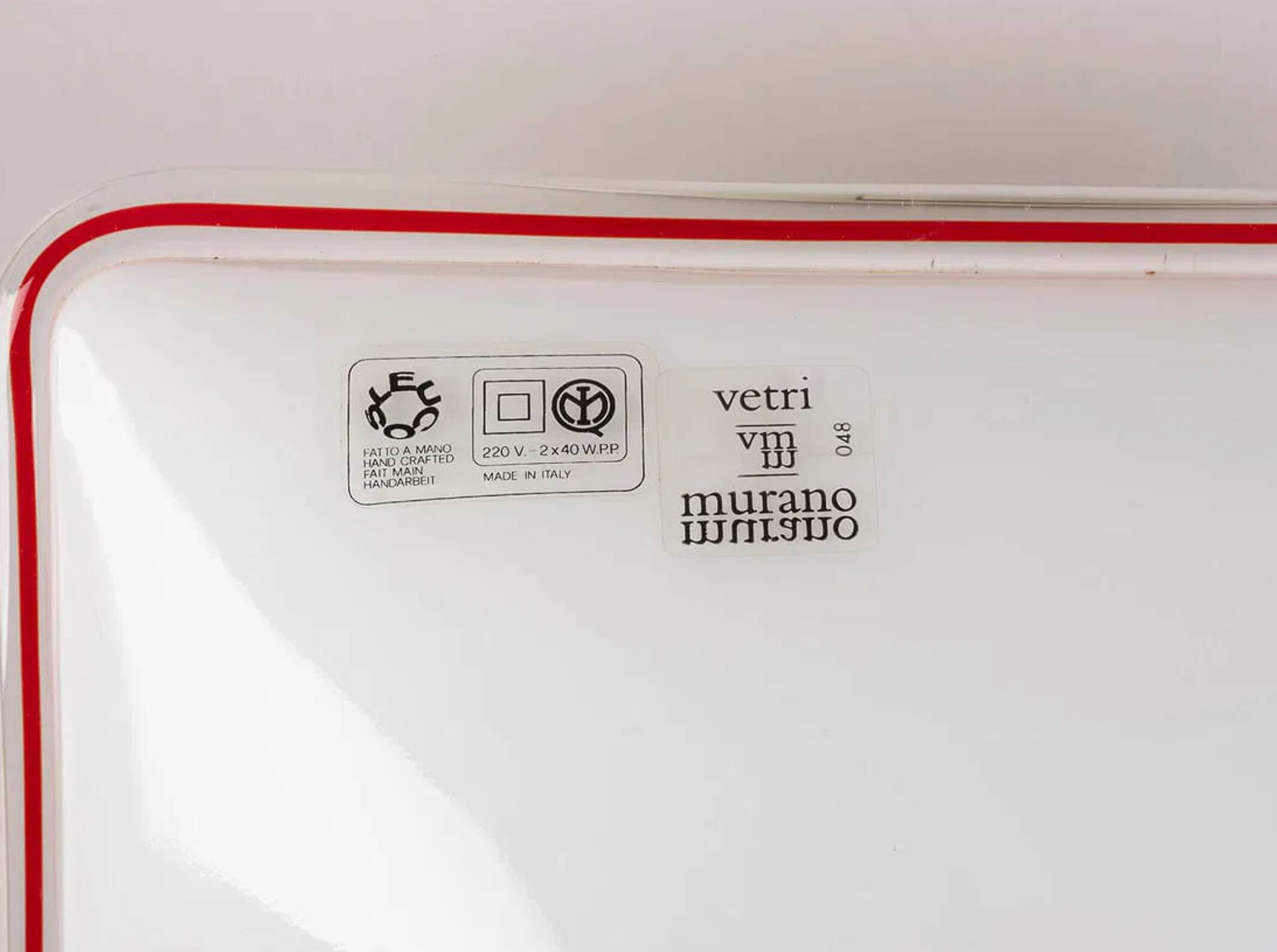 Murano Glass Wall Lamp Renato Toso, Leucos, Italy