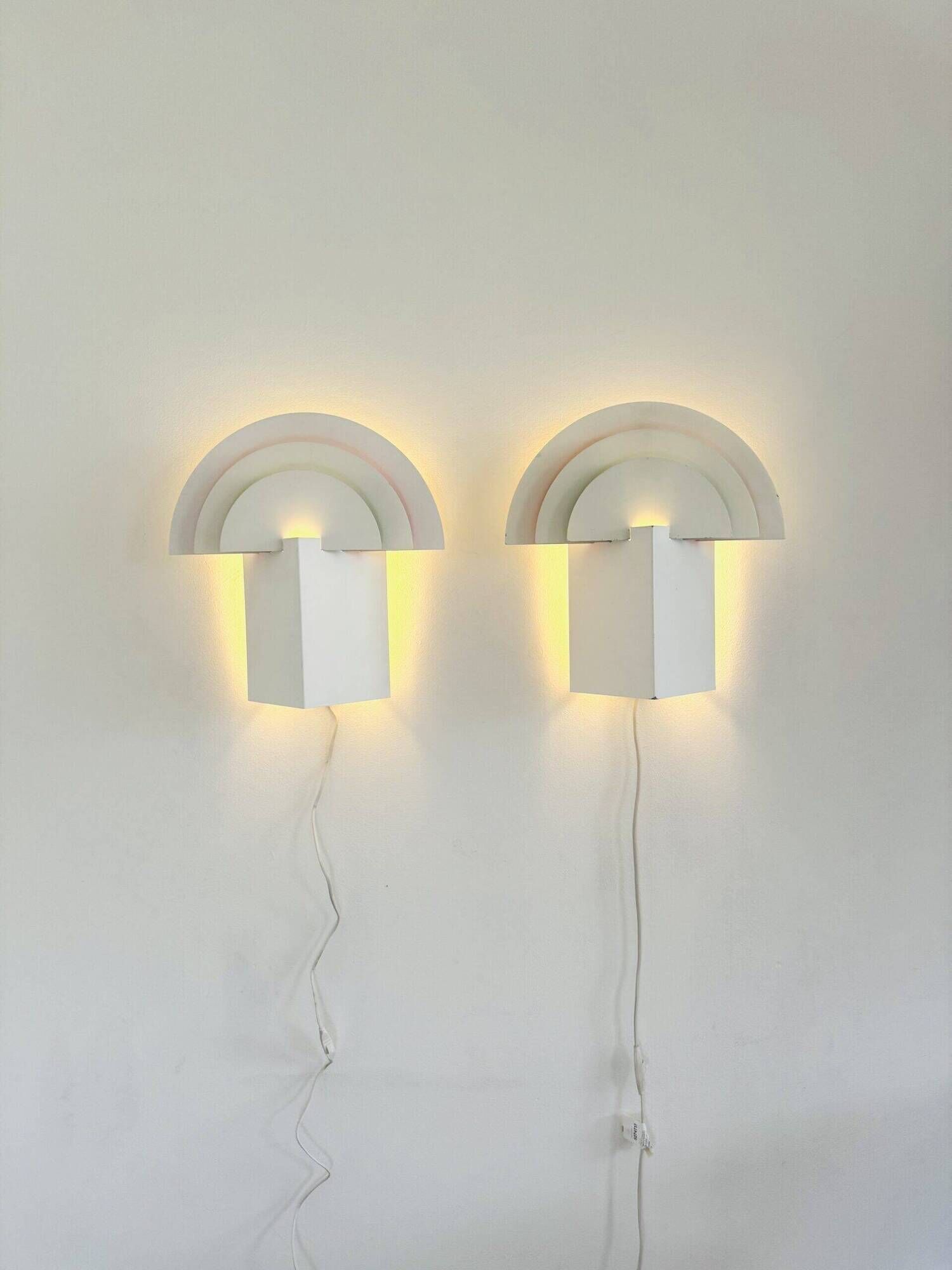Large Geometric Model 6688 'No Neon' Wall Lamps By Olle Andersson For Boréns, Sweden 1980S