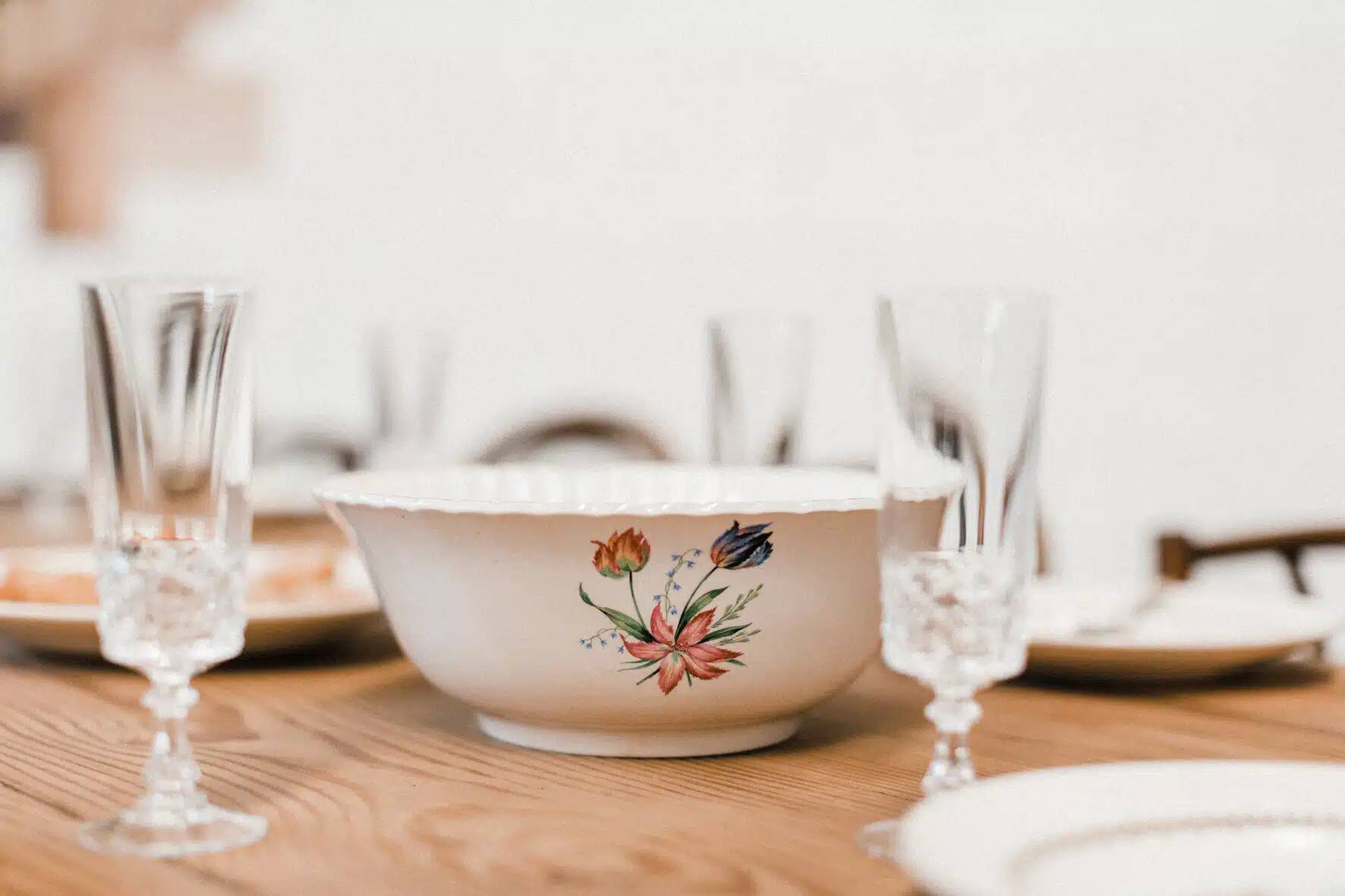 Flower bowl Lunéville France "Dipladenia"