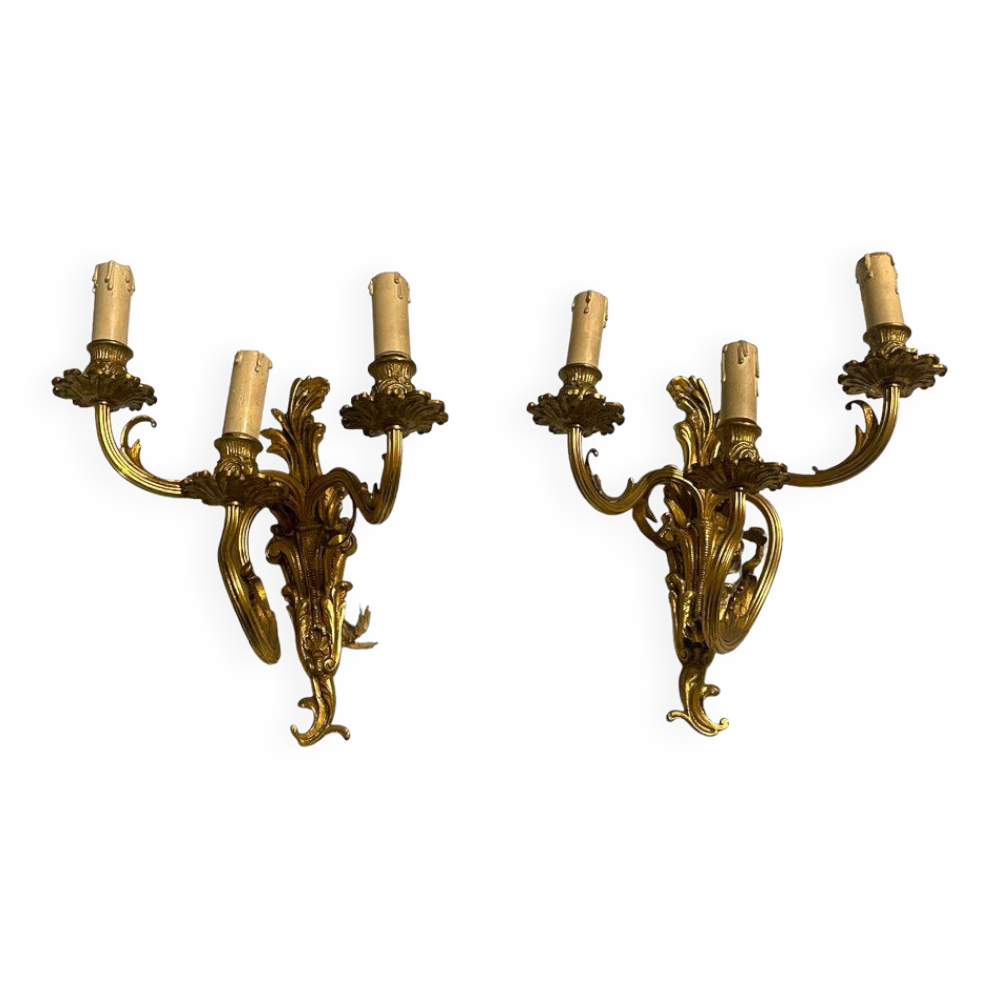 Vintage brass sconces, 1960s, set of 2