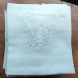 12 serviettes de table anciennes monogramme MD