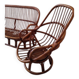 Set of 2 rattan armchairs