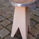 Tabouret,  porte plante vintage année 50 pied compas en chêne