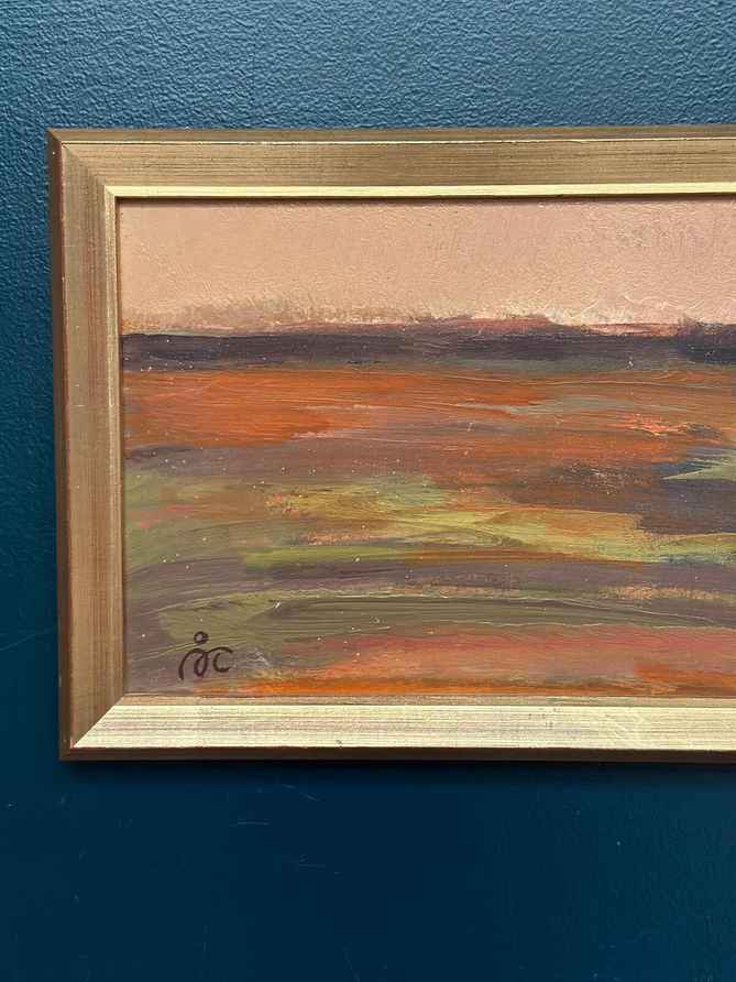 Original Swedish Oil on Panel – “Landskap” by Åke Carlsson – Signed