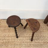 Pair of brutalist tripod stools