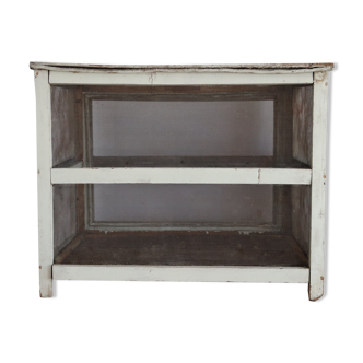 Old farmhouse pantry in blue-gray wood