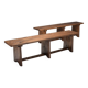 Ensemble de bancs artisanaux français en bois d'orme massif, 1960s