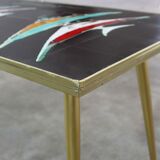 Mid-century coffee table with ceramic tiles by Denisco