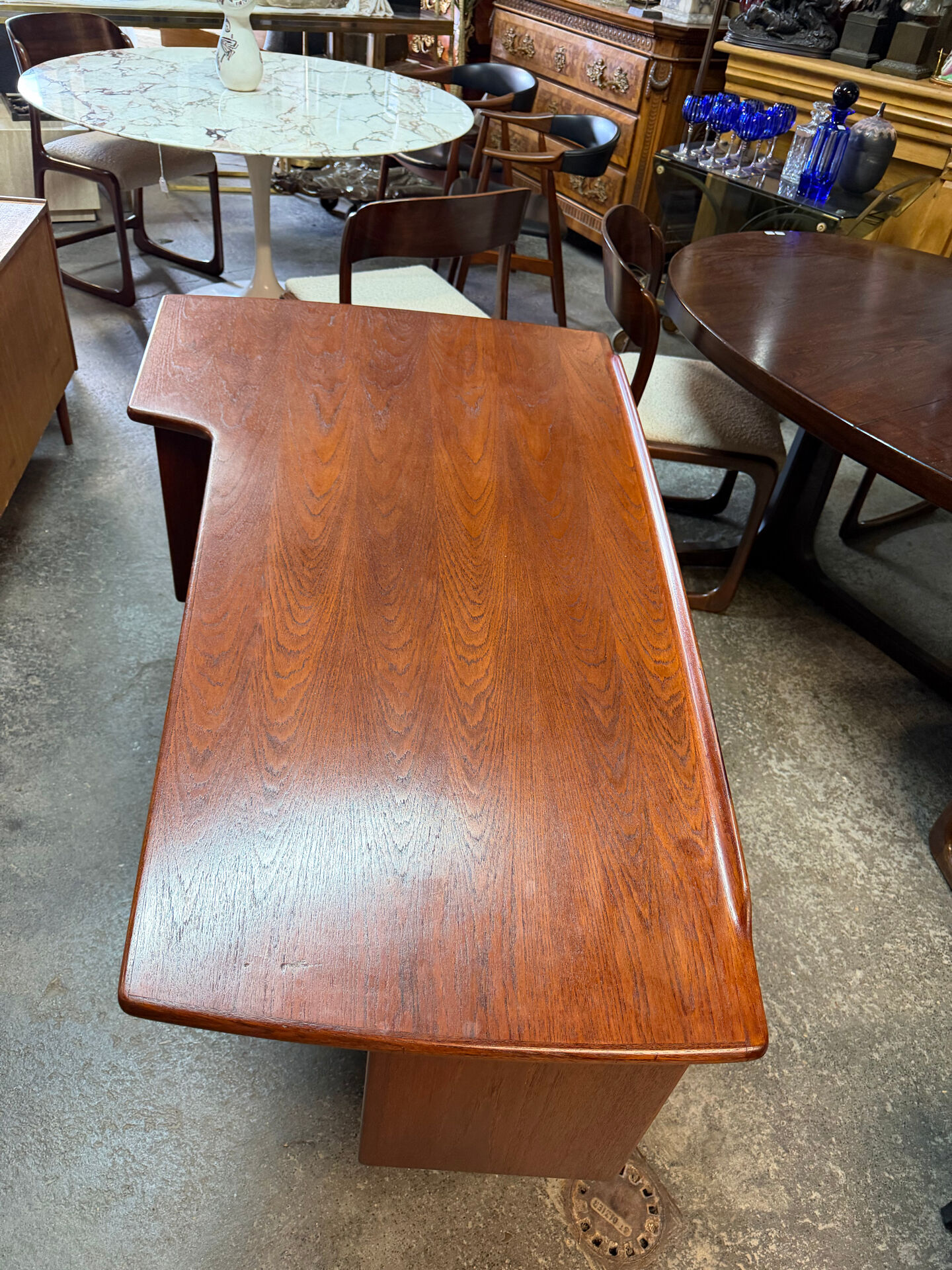 Boomerang desk double-sided by goran strand circa 1960 sweden