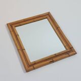 Vintage Mid Century Wandspiegel Bambus Boho 70s