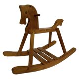 Vintage rocking horse 60s pinewood design minimalist design