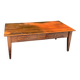Table basse en acajou massif ouvrant par deux tiroirs en ceinture, début XXe siècle