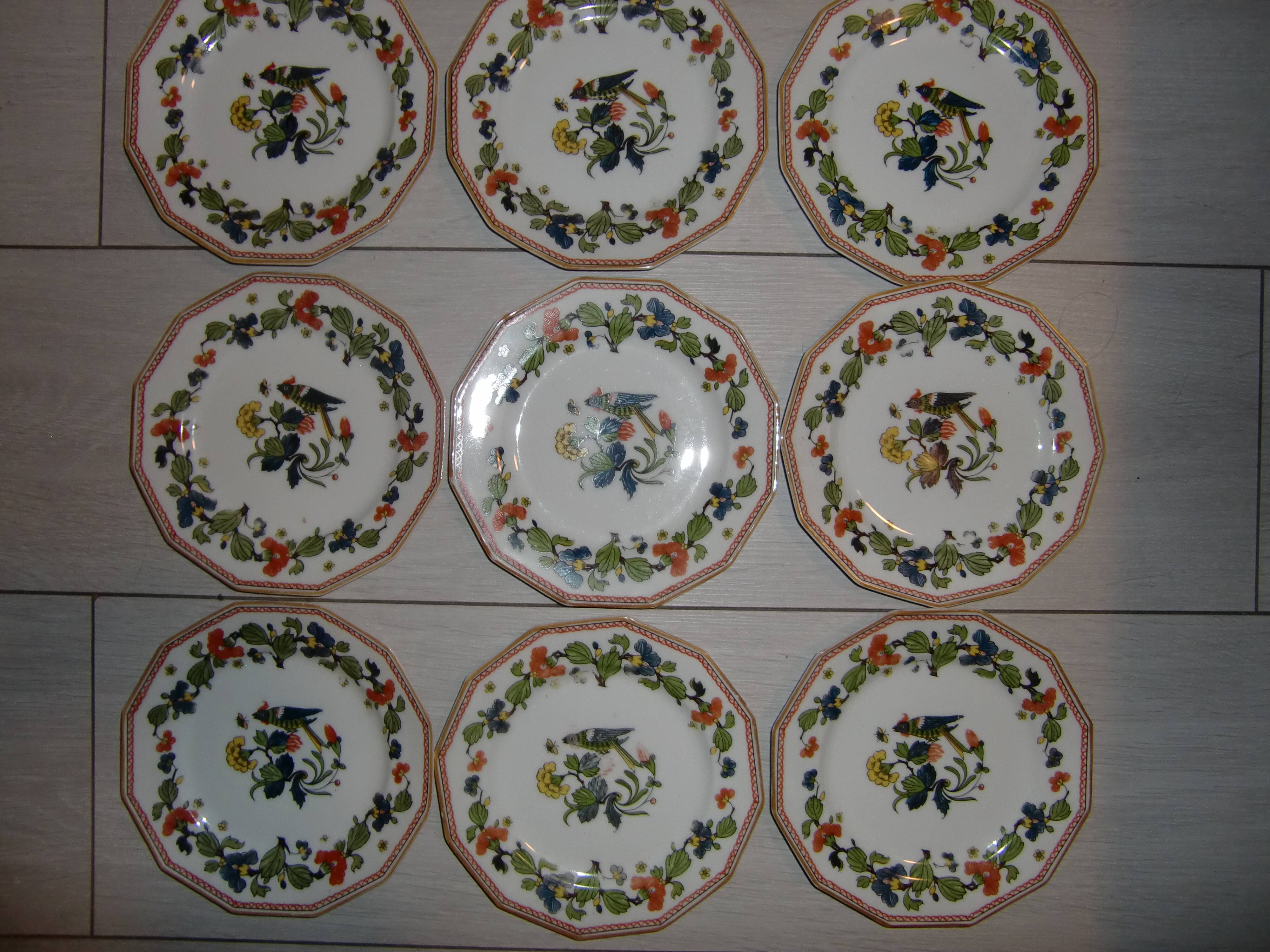 Lot de 9 petites assiettes à dessert des années 50