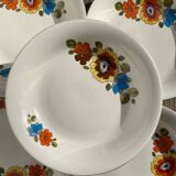 Vintage floral soup plates