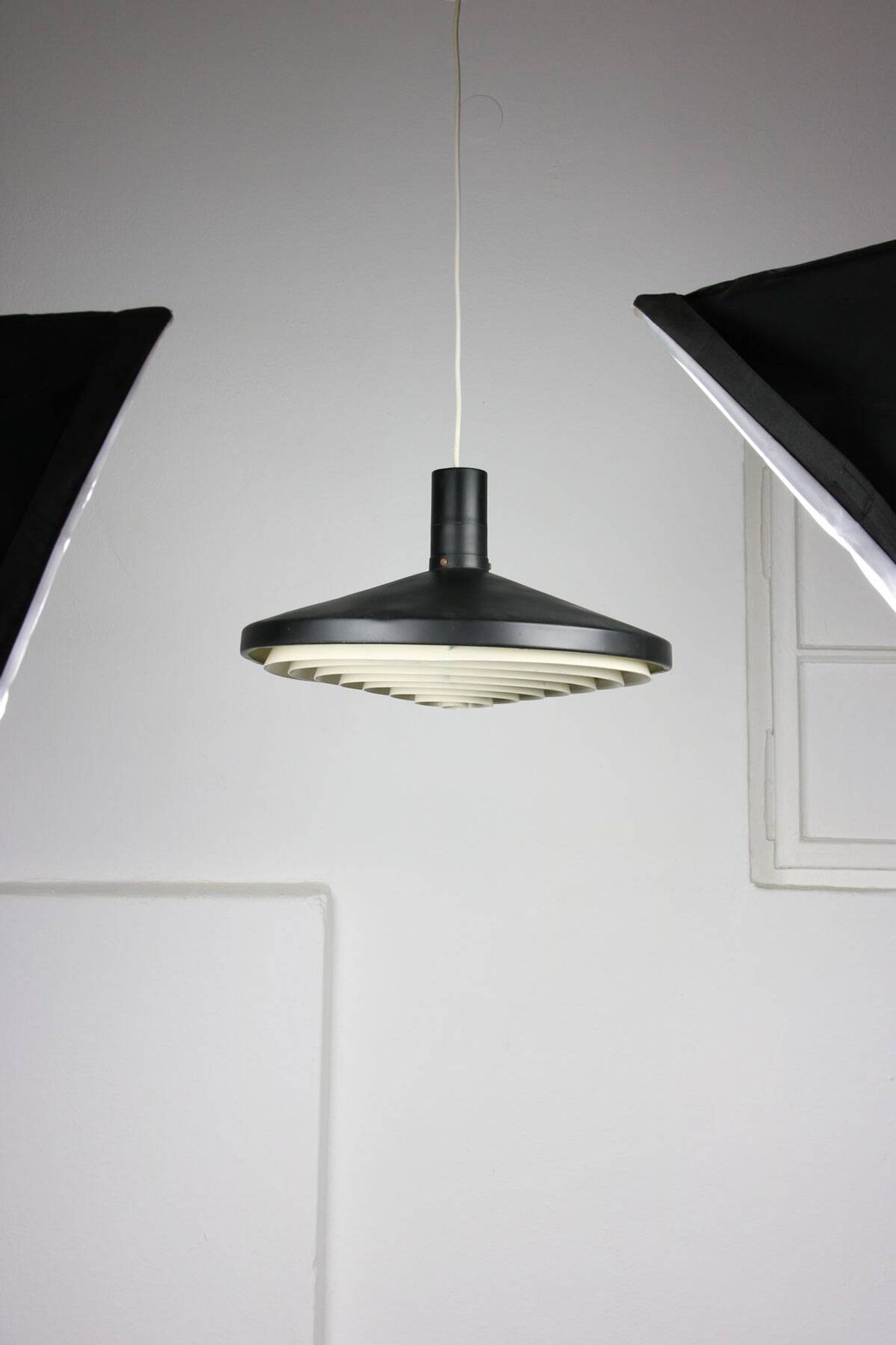 Suspension noire industrielle mid-century, danemark, 1960s