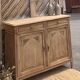 Old Parisian buffet in raw oak with 2 drawers