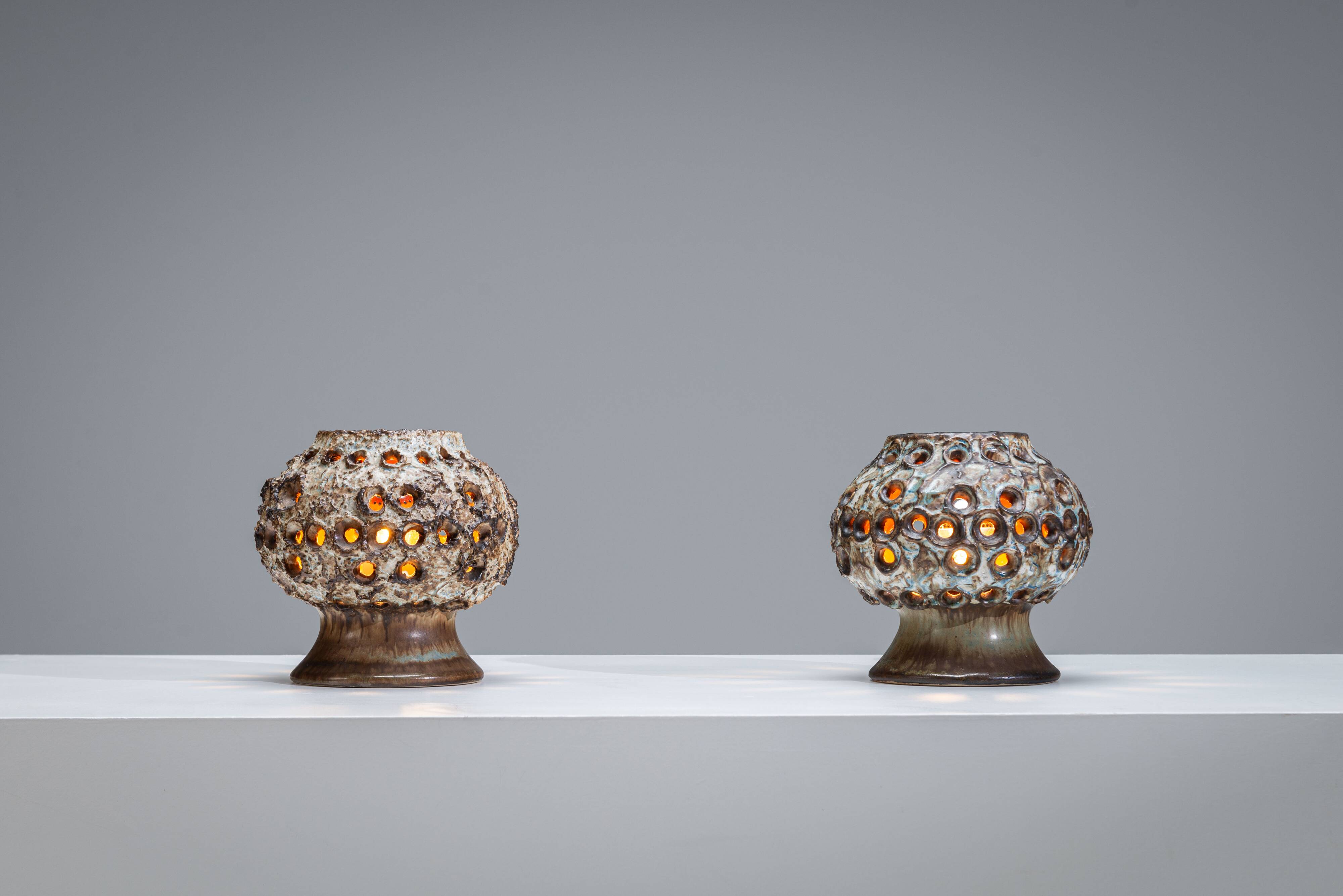 Pair of ceramic table lamps by Bruno Karlsson for EGO Stengods Atelje