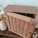 Small antique raw wood cupboard
