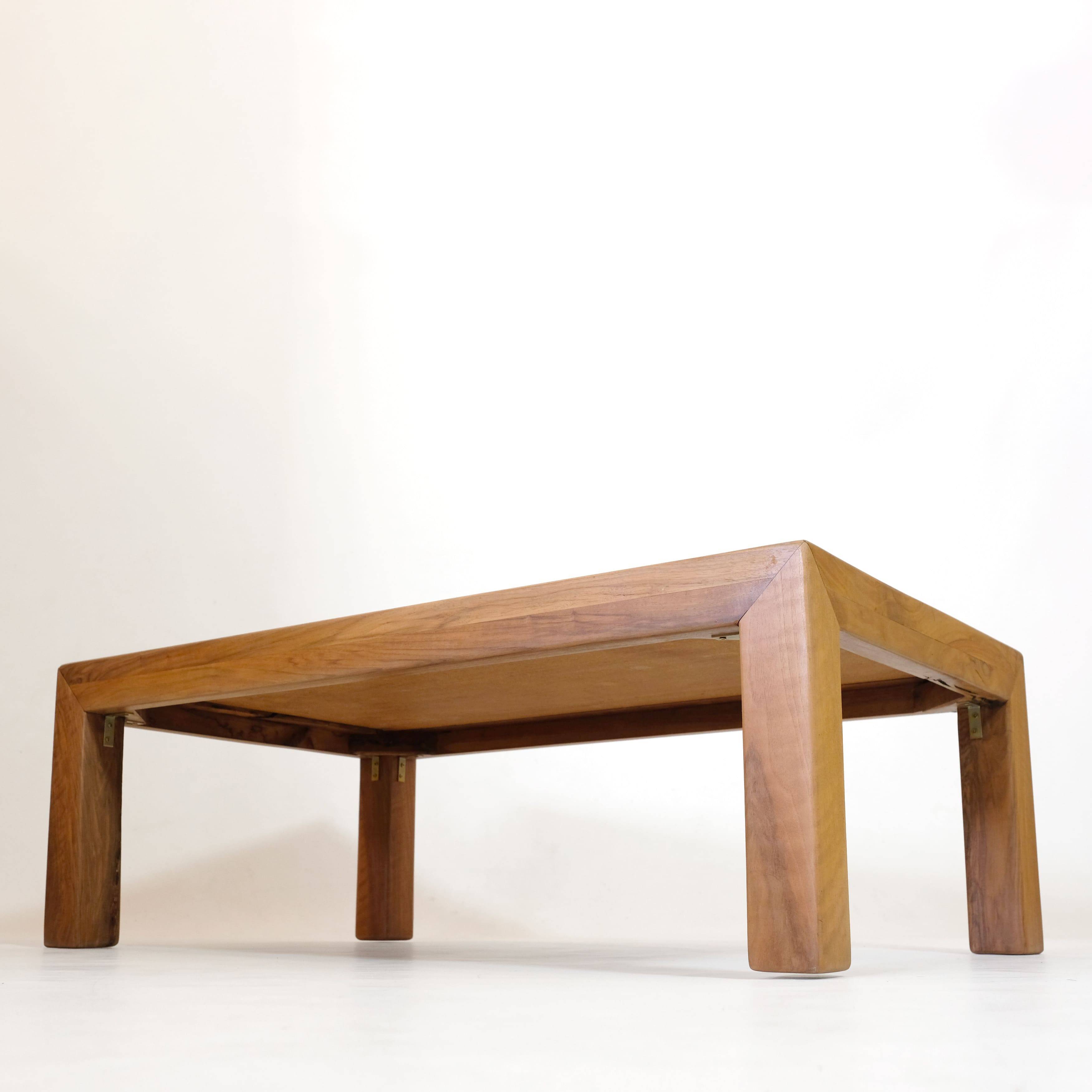 Bernard Buffat, coffee table with ceramic top, 1970s.