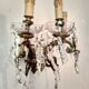3 Bronze and crystal light wall sconce, late 19th century