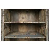 Showcase in patinated solid wood