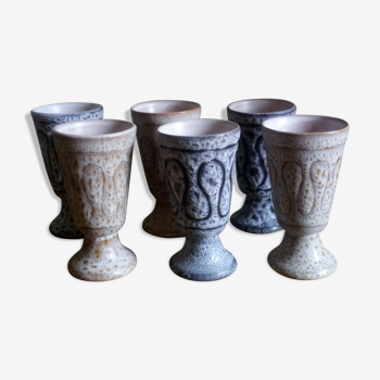 Six mazagrans en céramique de Jean Austruy Vallauris