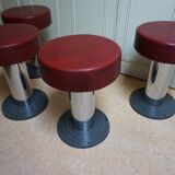 Vintage Belgian Art Deco Style Bar Stools from Frava, 1950s, Set of 4
