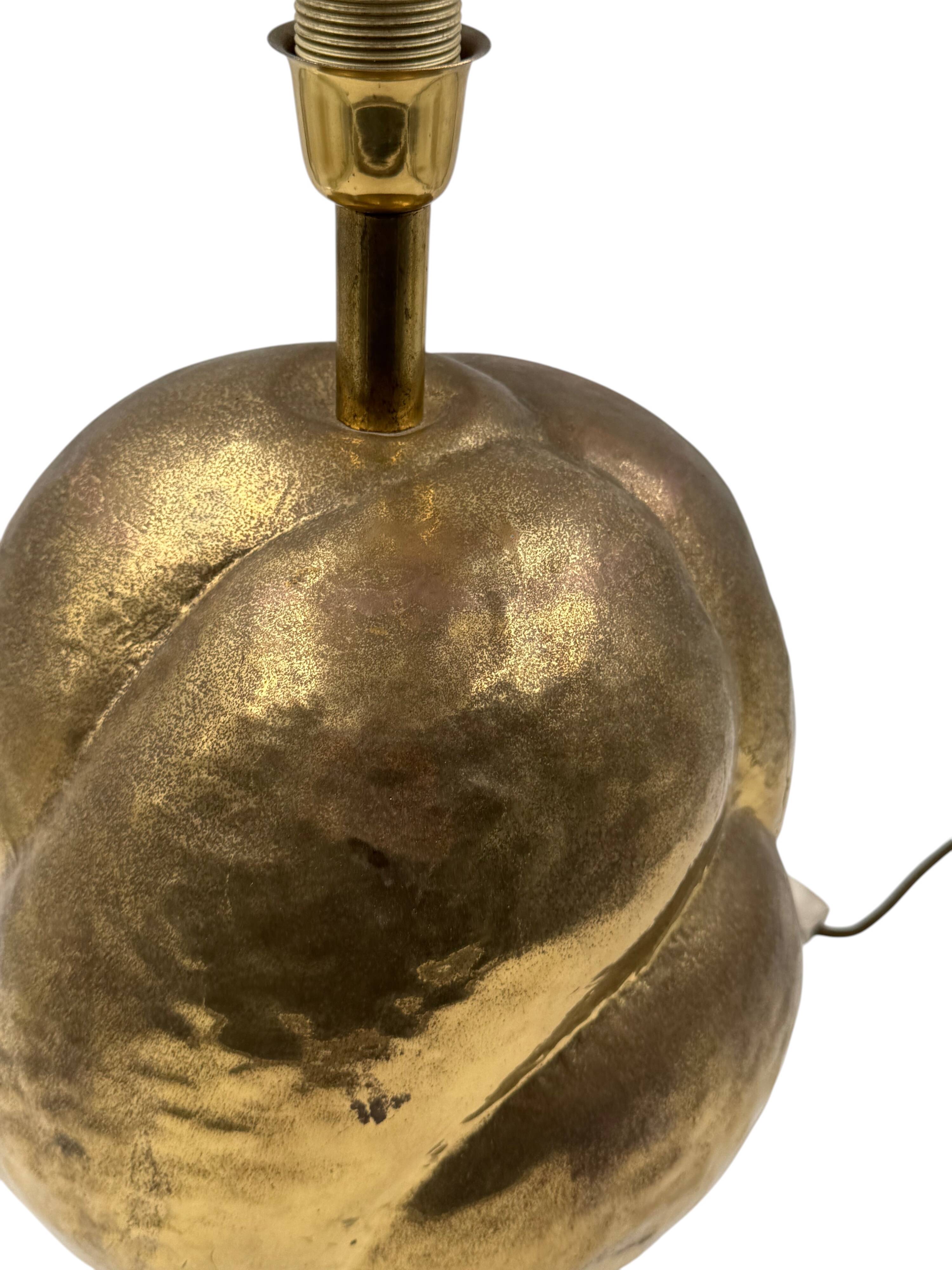 Organic modern brass table Lamp, Tommaso Barbi Italy 1970
