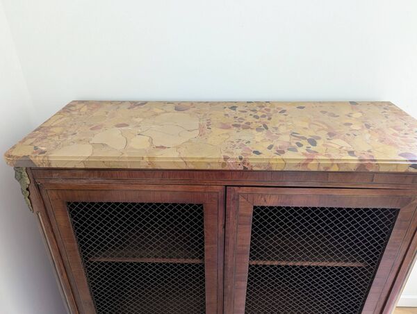 Bibliothèque en marqueterie  Style Transition Louis XV / Louis XVI