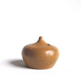 Vase soliflore vintage couleur camel signé