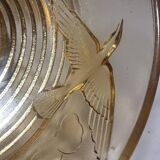Centre de table, coupe, art déco, cristal coloré