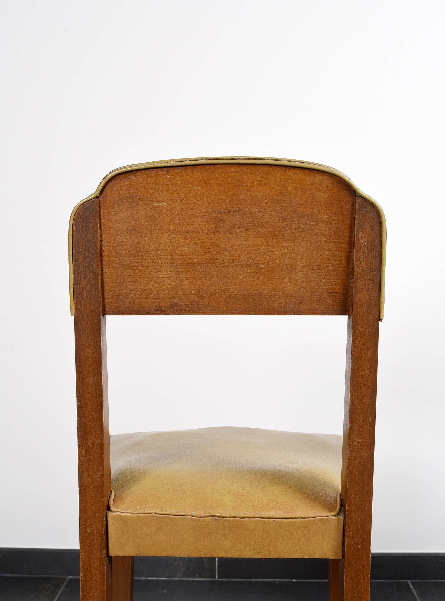 4 vintage leather chairs (yellow/ochre)