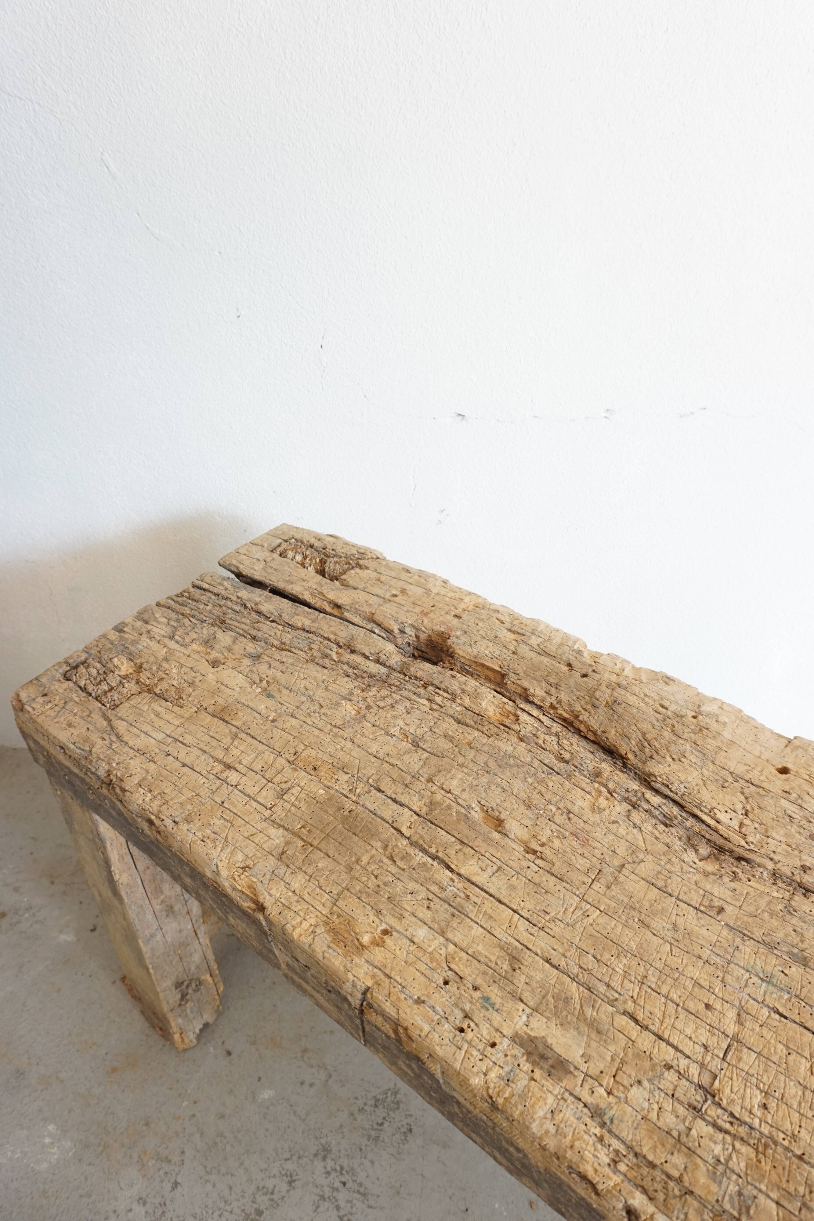 Brutalist wood console