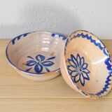 Antique Handmade Terracotta Ceramic Lebrillos Bowls Fajalauza, Granada Spain XIX