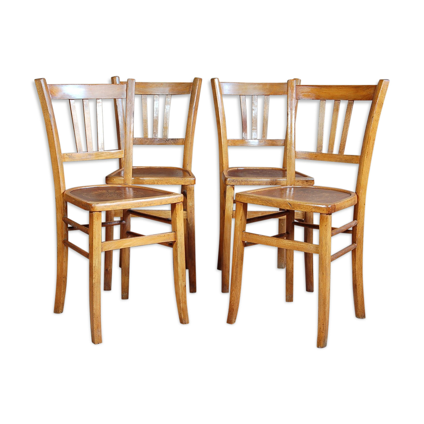 4 chairs bistro comtoises 40s