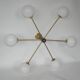 Stilnovo 1960s-style chandelier | Brass, glass and metal | 6x E14 | Vintage