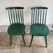 Cinq chaises Fanett vertes par Ilmari Tapiovaara pour Edsby-ken