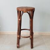 Vintage rattan high stool 60s/70s