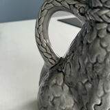Vintage grey poodle-shaped pitcher – Zoomorphic ceramic carafe