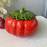 Barbotine tomate - petite soupière majolique