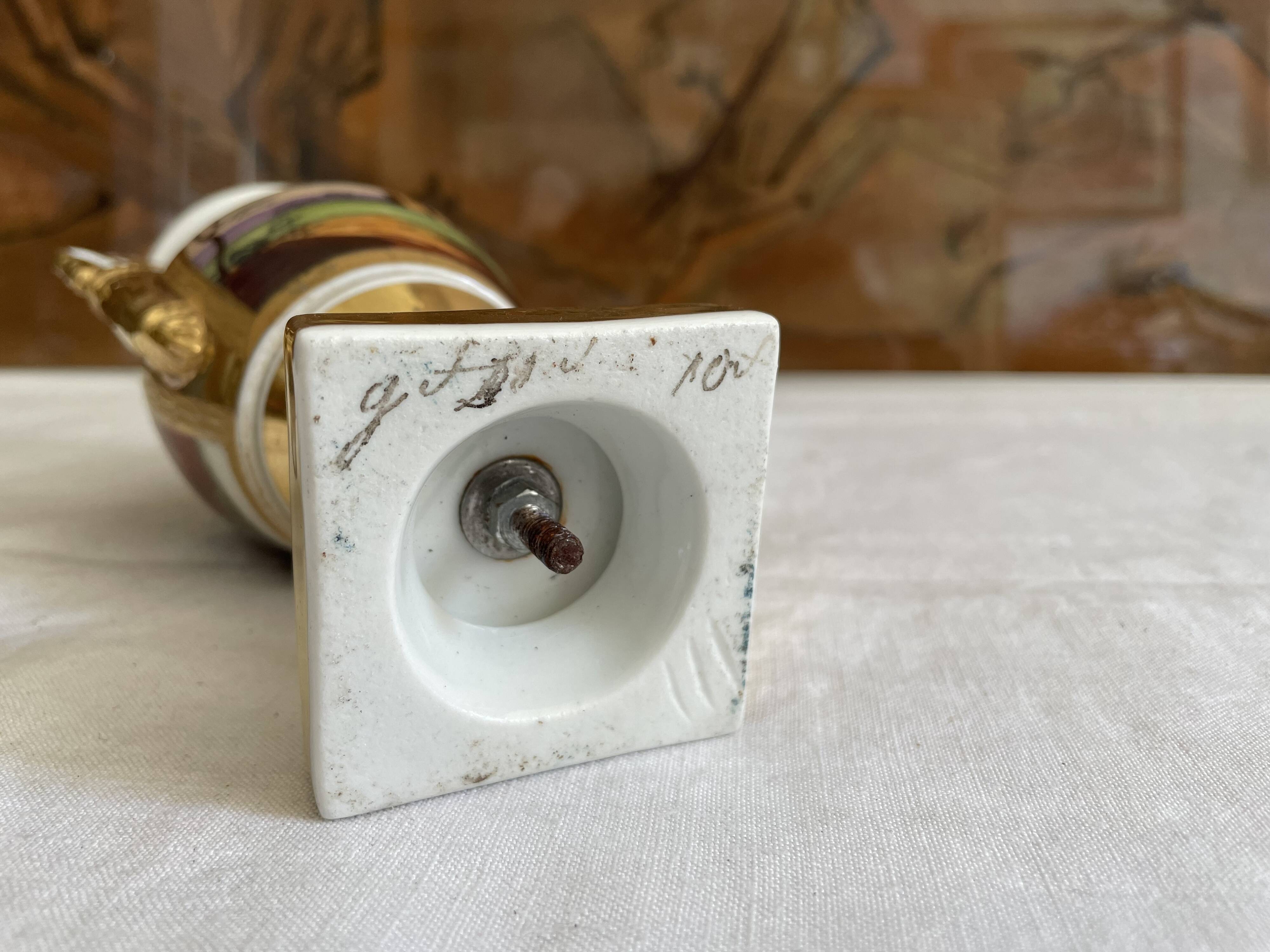 Napoleon III Hand-Painted Porcelain Vase of Paris Porcelain