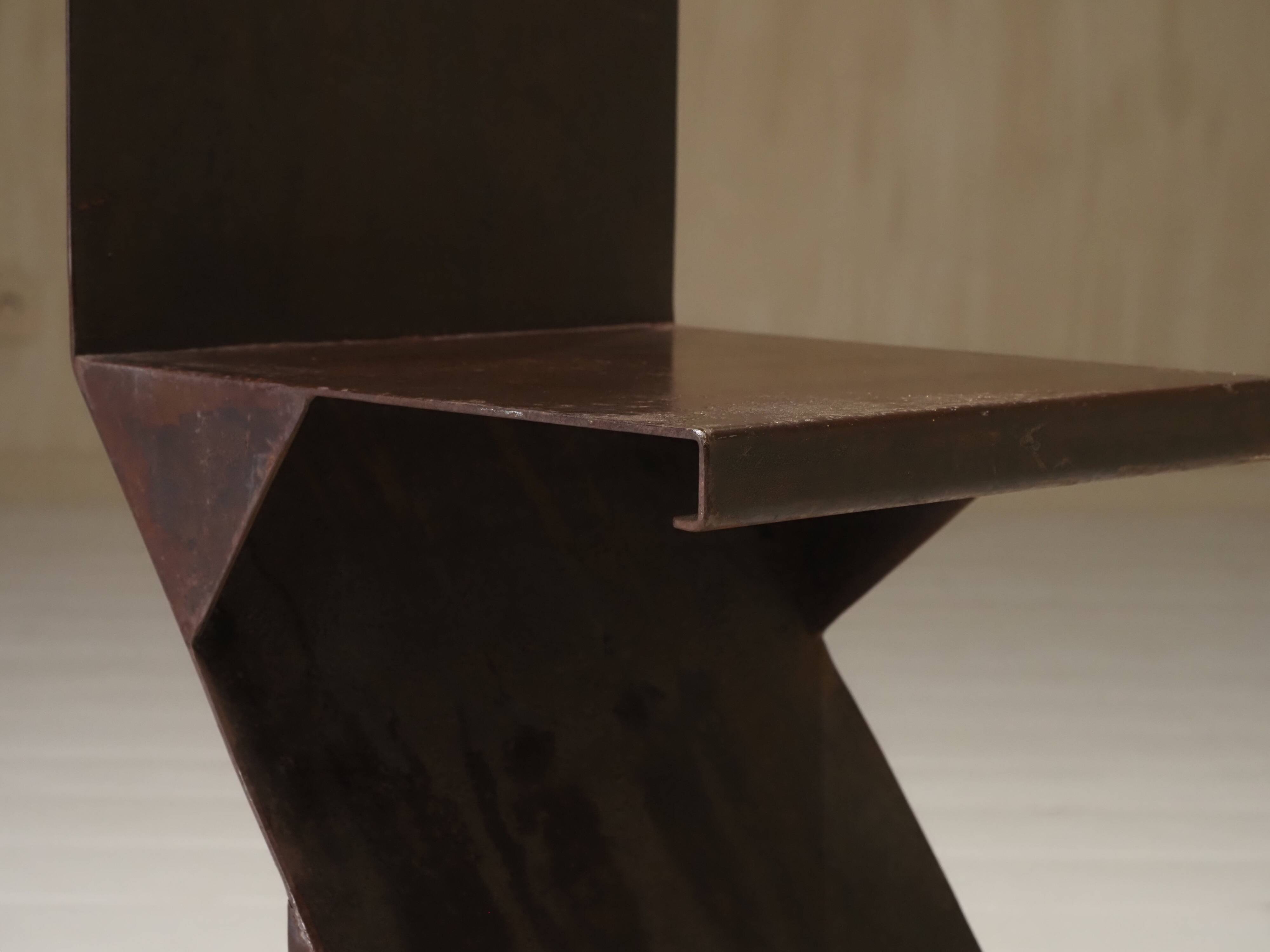 Postmodern sculptural chair in steel, Germany, 1980s