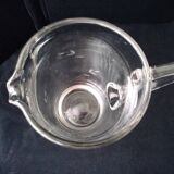 Water jug, blown glass carafe, engraved decoration.