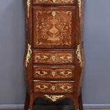 Secretary in precious wood marquetry, Transition style, Napoleon III period – Mid-19th century