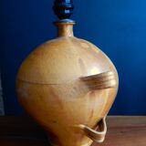 Large lamp foot in terracotta enamelled ochre color / 60s