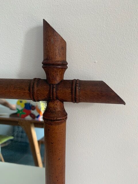 Bamboo barber mirror 43x55cm