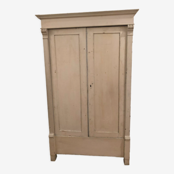 Armoire ancienne deux portes blanc